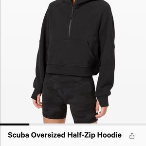 Scuba Over Sized Half zip hoodie